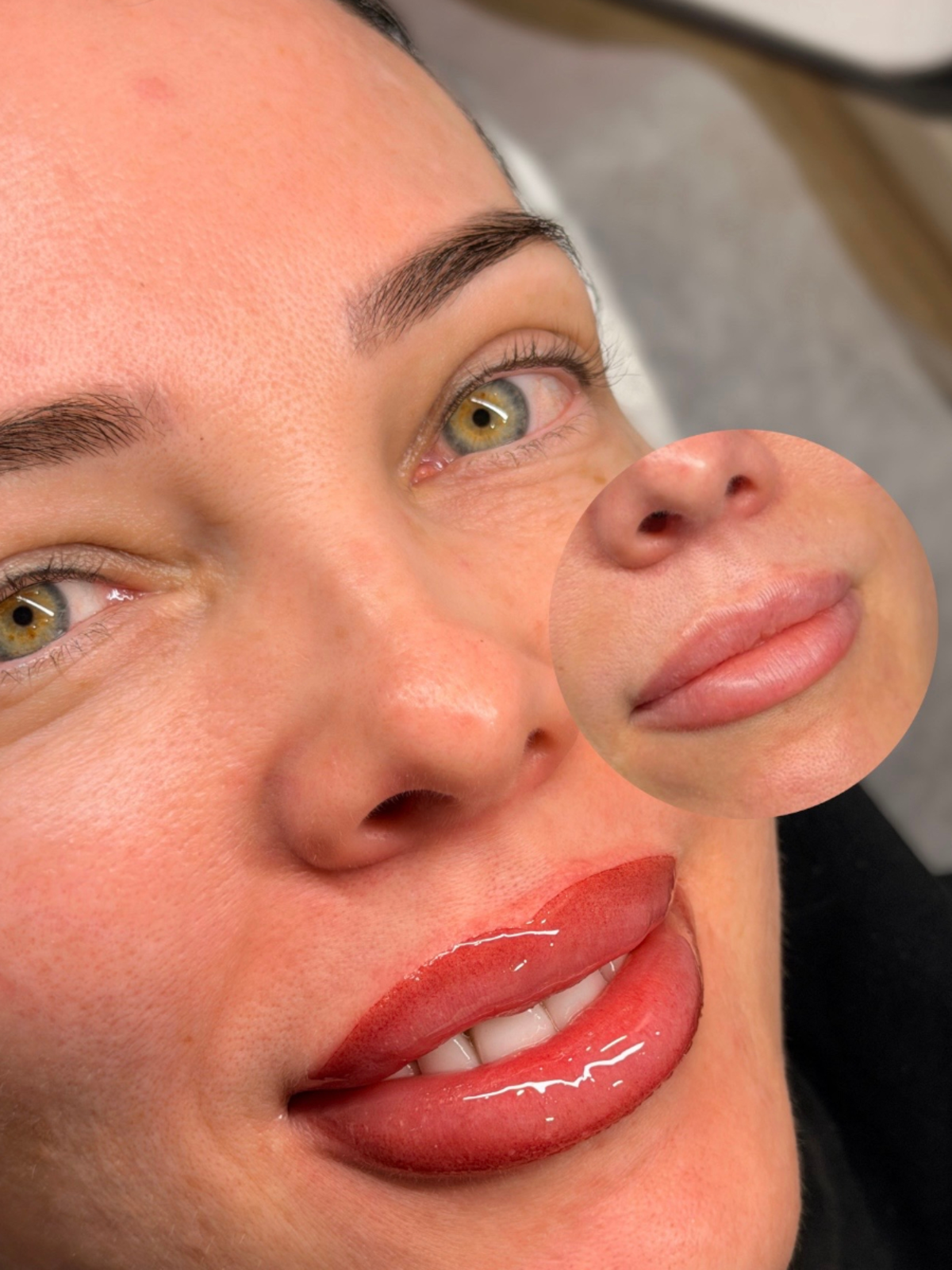 Beauty portrait for a natural-looking lip blush treatment
